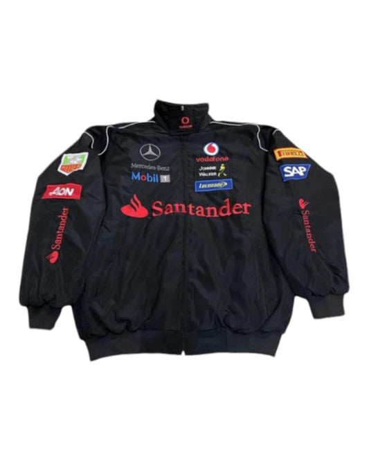 F1 Vintage Santander Embroidry Fire Proof  Jacket – Black
