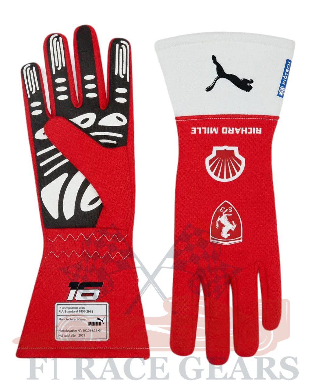 F1 Ferrari Charles leclerc Las Vegas 2023 race gloves