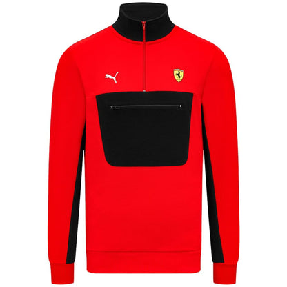 Red&Black Quarter Zip Top-Hoody