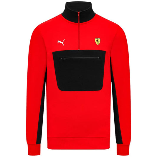 Red&Black Quarter Zip Top-Hoody