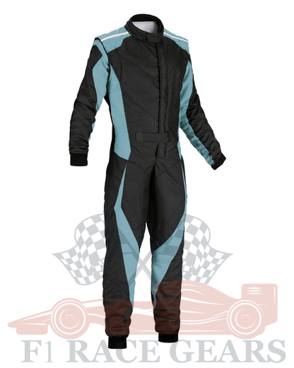 Go kart women cardura race suit / Black & Sky