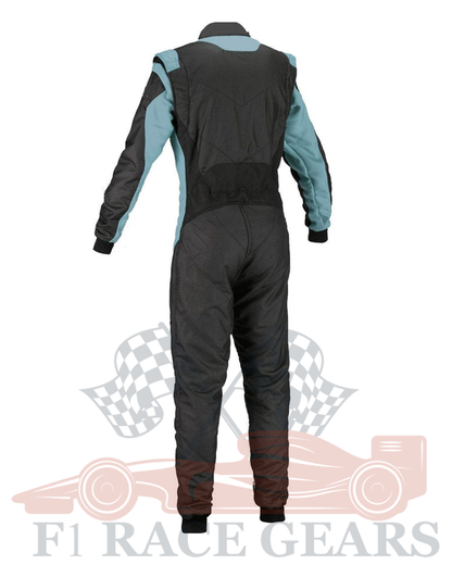 Go kart women cardura race suit / Black & Sky