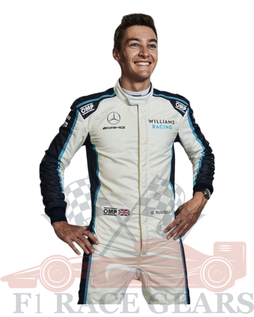 F1 George Russell Williams racing 2021 race suit