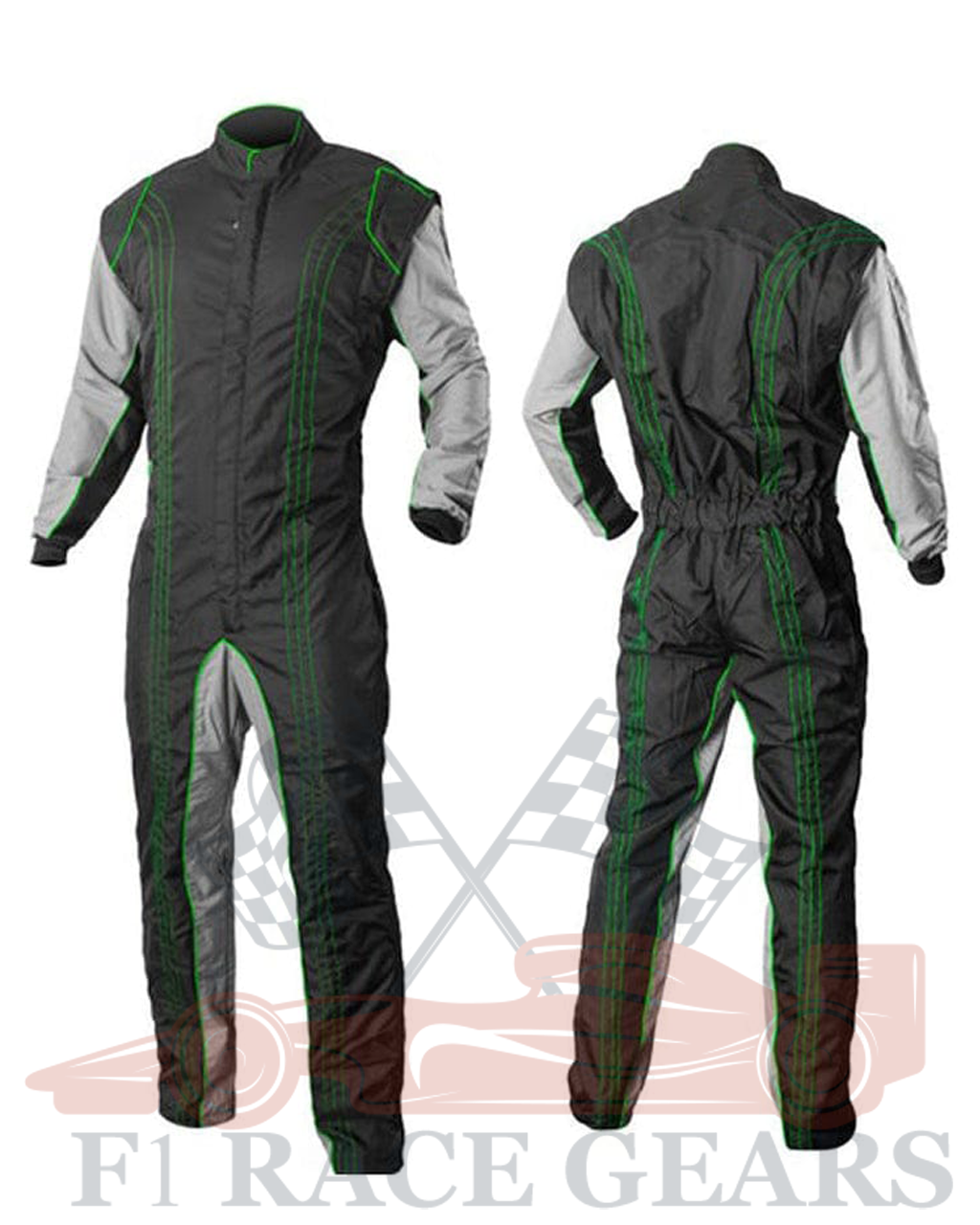 Go kart cardura race suit / Green, Black & Grey