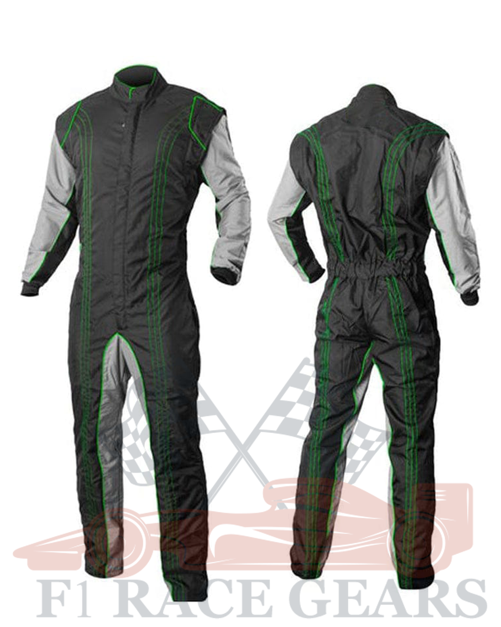 Go kart cardura race suit / Green, Black & Grey