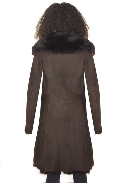 WOMENS TOSCANA SHEEPSKIN SUEDE TRENCH COAT-TBILISI