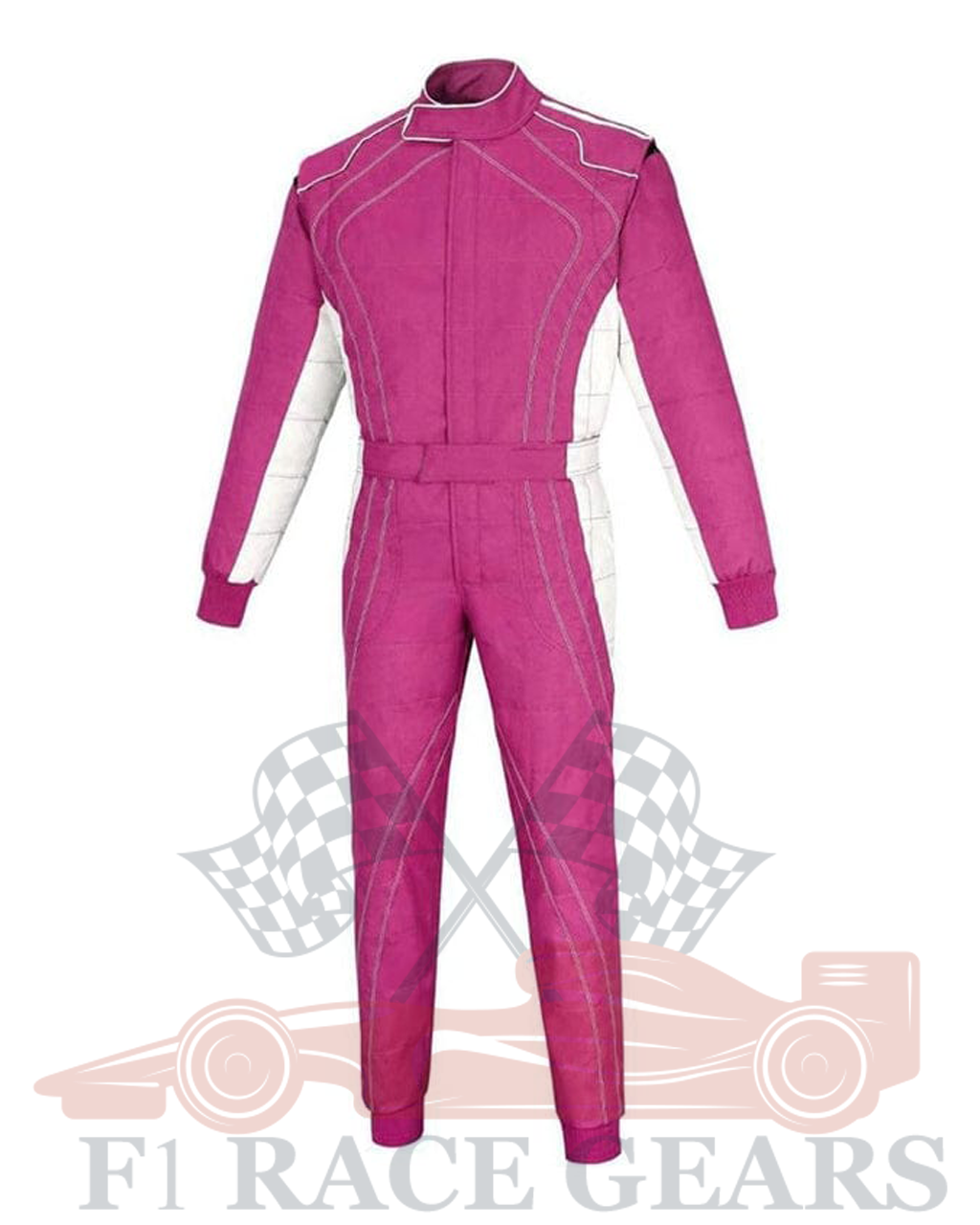 Pink and White women go kart cardura race suit