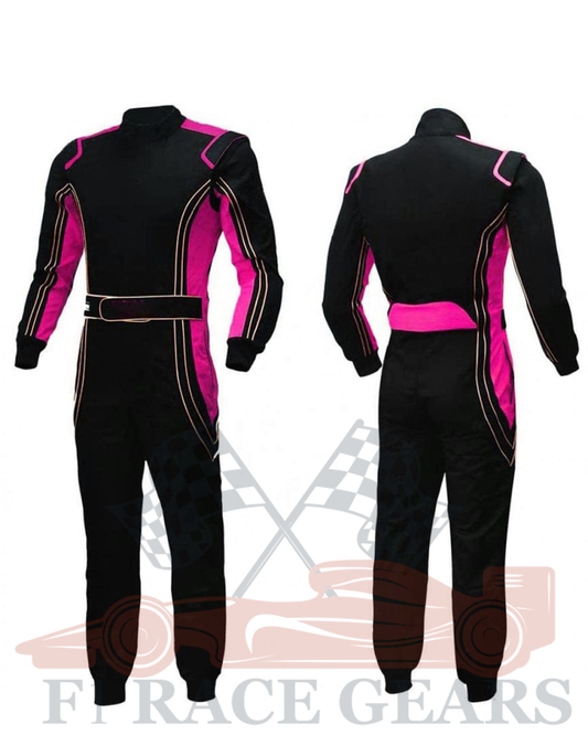 Go kart cardura race suit / Black & Pink