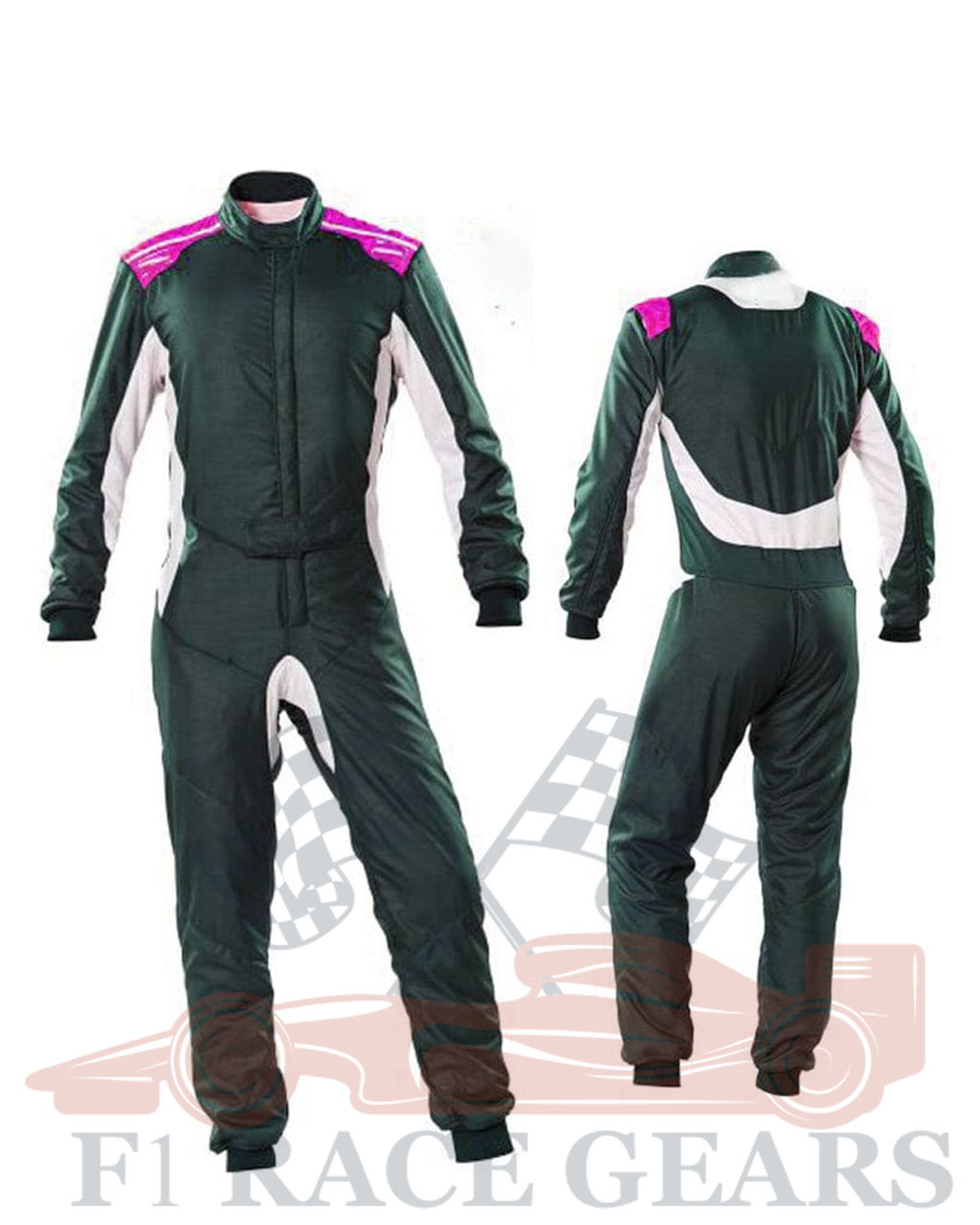 Go kart cardura race suit / Green & White