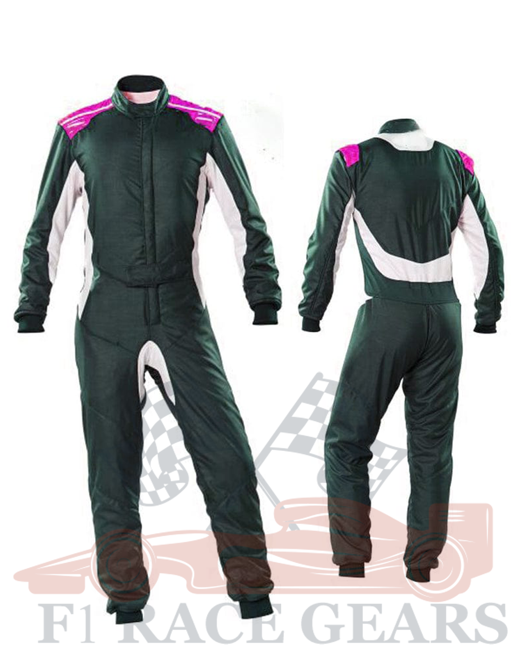 Go kart cardura race suit / Green & White