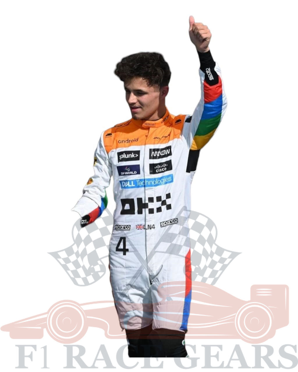 F1 McLaren lando Norris silver stone GP 2023 race suit