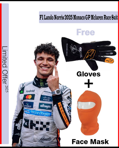 F1 Lando Norris 2025 Monaco GP  Mclaren  Race Suit