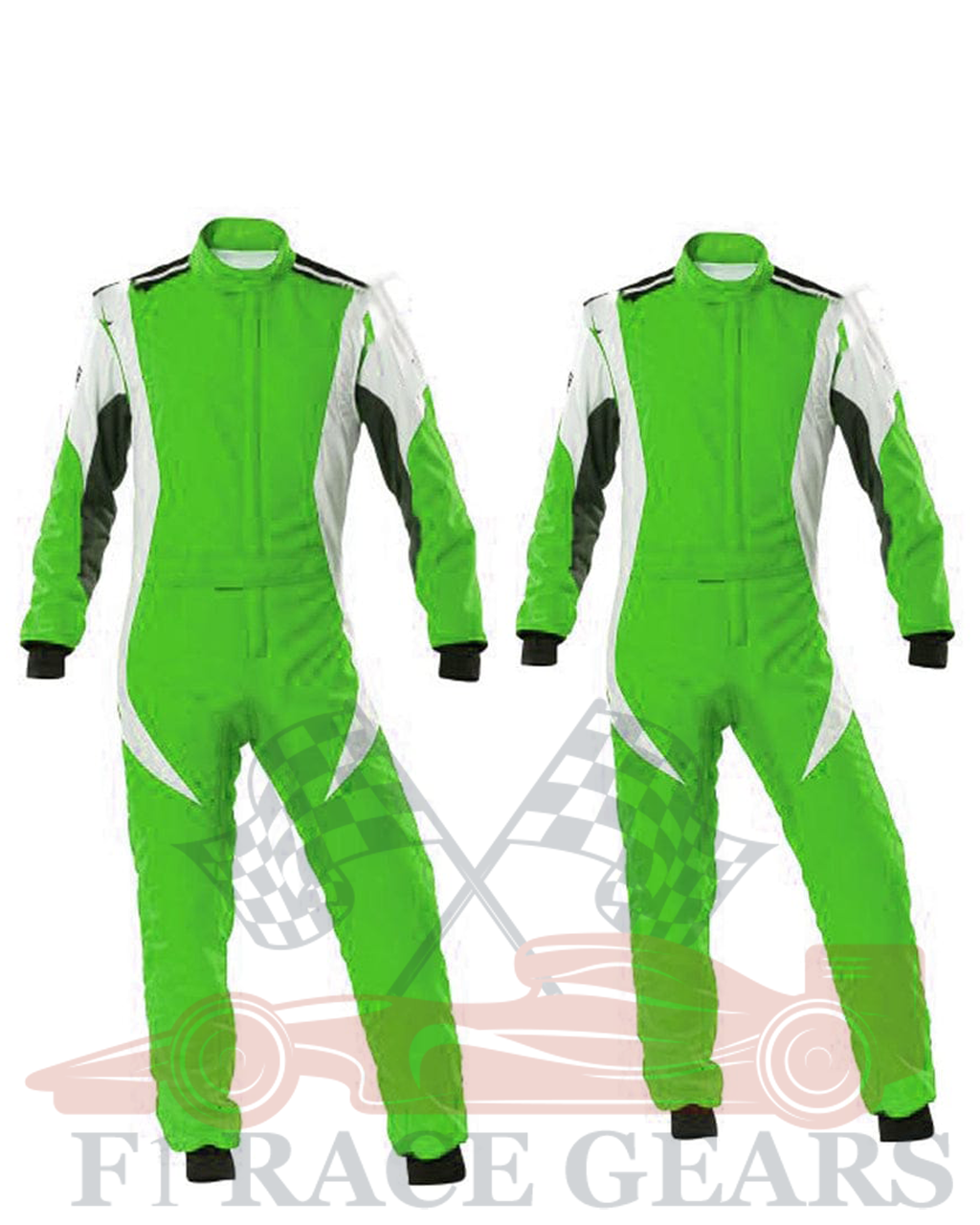 Go kart cardura race suit / Green, Black & White