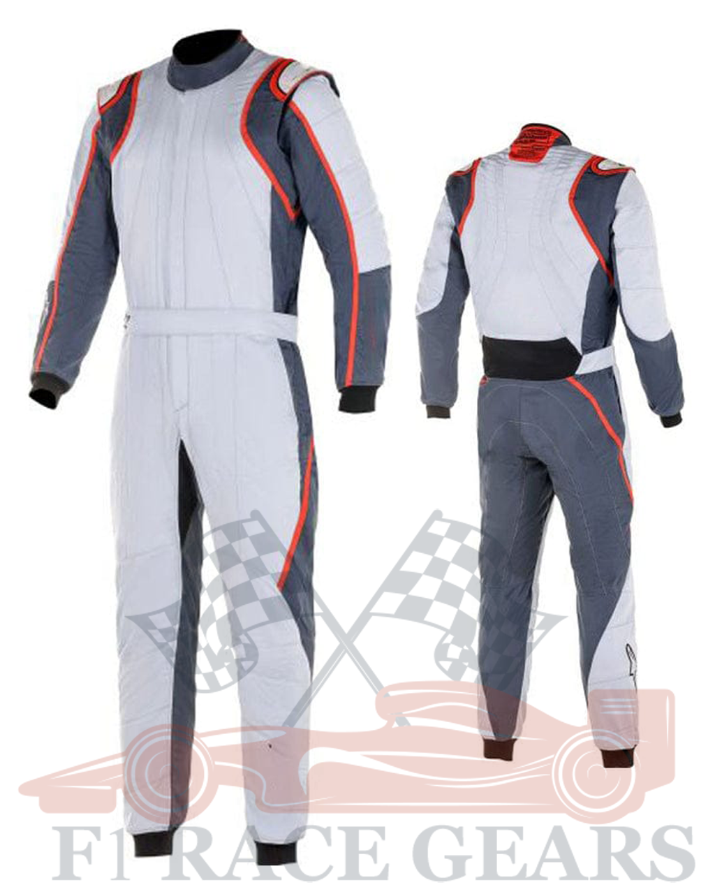 Go kart cardura race suit / Red, Grey & White