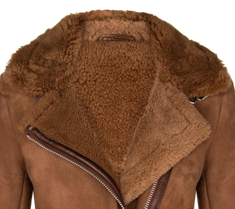 WOMENS SHEEPSKIN BIKER JACKET-ALAMAR