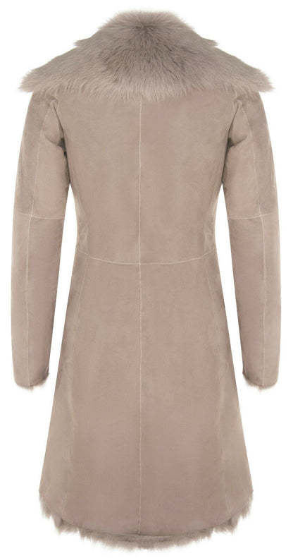 WOMENS TOSCANA SHEEPSKIN SUEDE TRENCH COAT-TBILISI