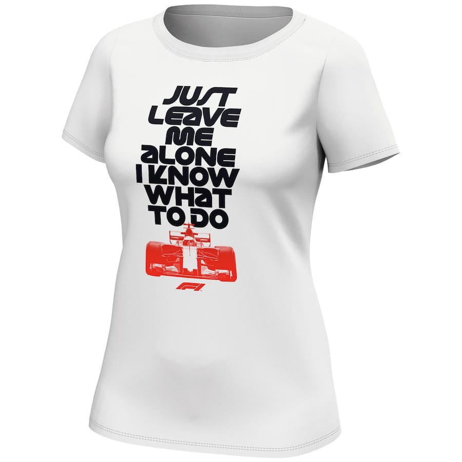 Formula 1 Just Leave Me Alone Graphic T-Shirt - White – Womens