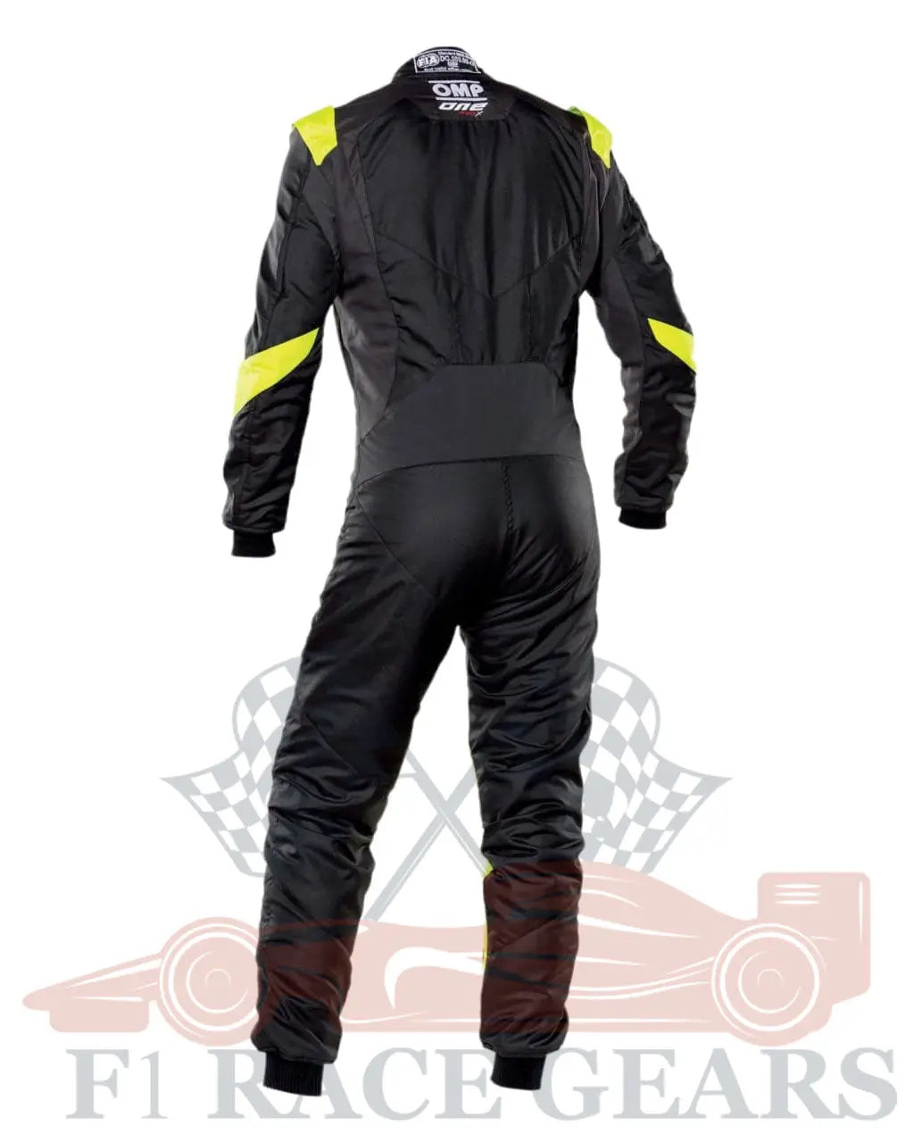 F1 Go kart embroidery OMP one Evo X professional replica kart race suit, black fluo yellow My Store