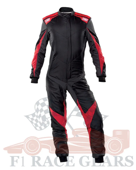 F1 Go kart embroidery OMP one Evo X professional replica kart race suit, black red My Store