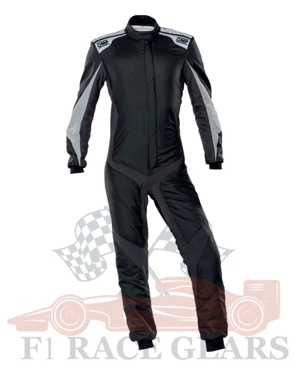 F1 Go kart embroidery OMP one Evo X professional replica kart race suit, black silver My Store