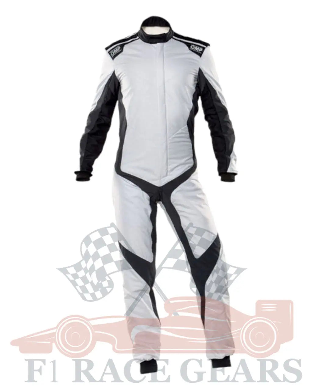 F1 Go kart embroidery OMP one Evo X professional replica kart race suit, silver black My Store