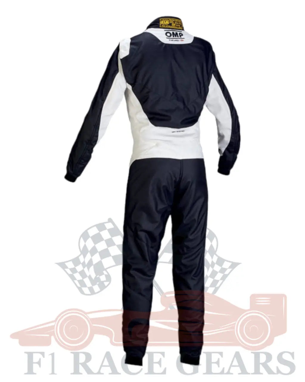 F1 Go kart embroidery OMP one-s replica kart race suit, black white My Store