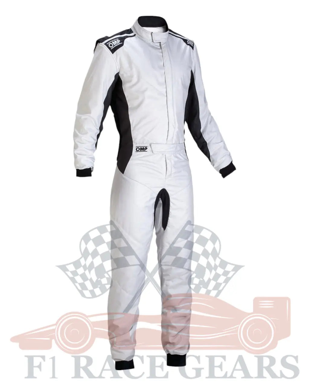 F1 Go kart embroidery OMP one-s replica kart race suit, silver black My Store