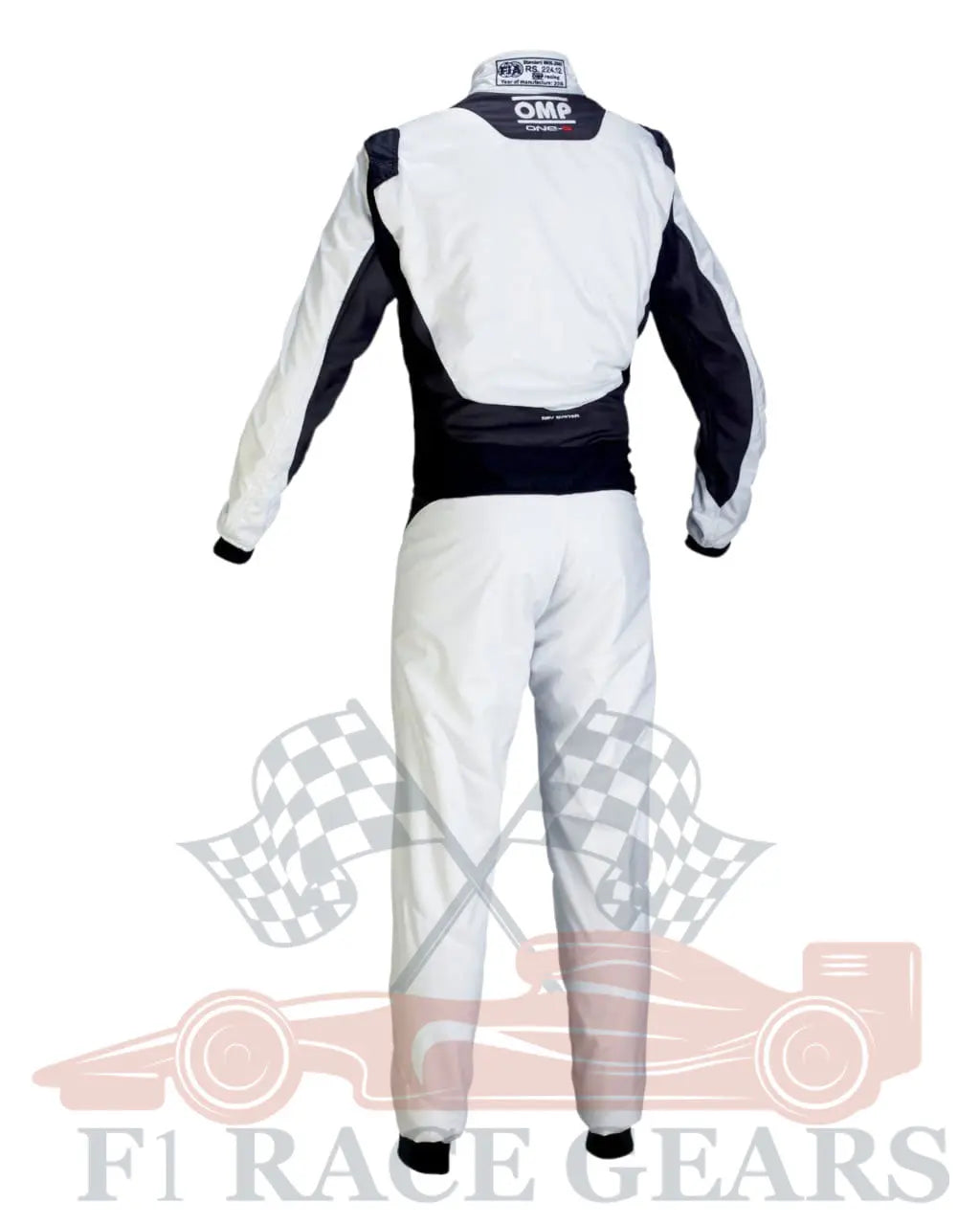 F1 Go kart embroidery OMP one-s replica kart race suit, silver black My Store