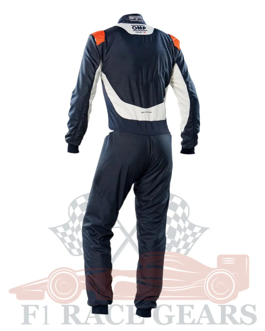 F1 Go kart embroidery OMP replica kart race suit, blue navy silver and Red My Store