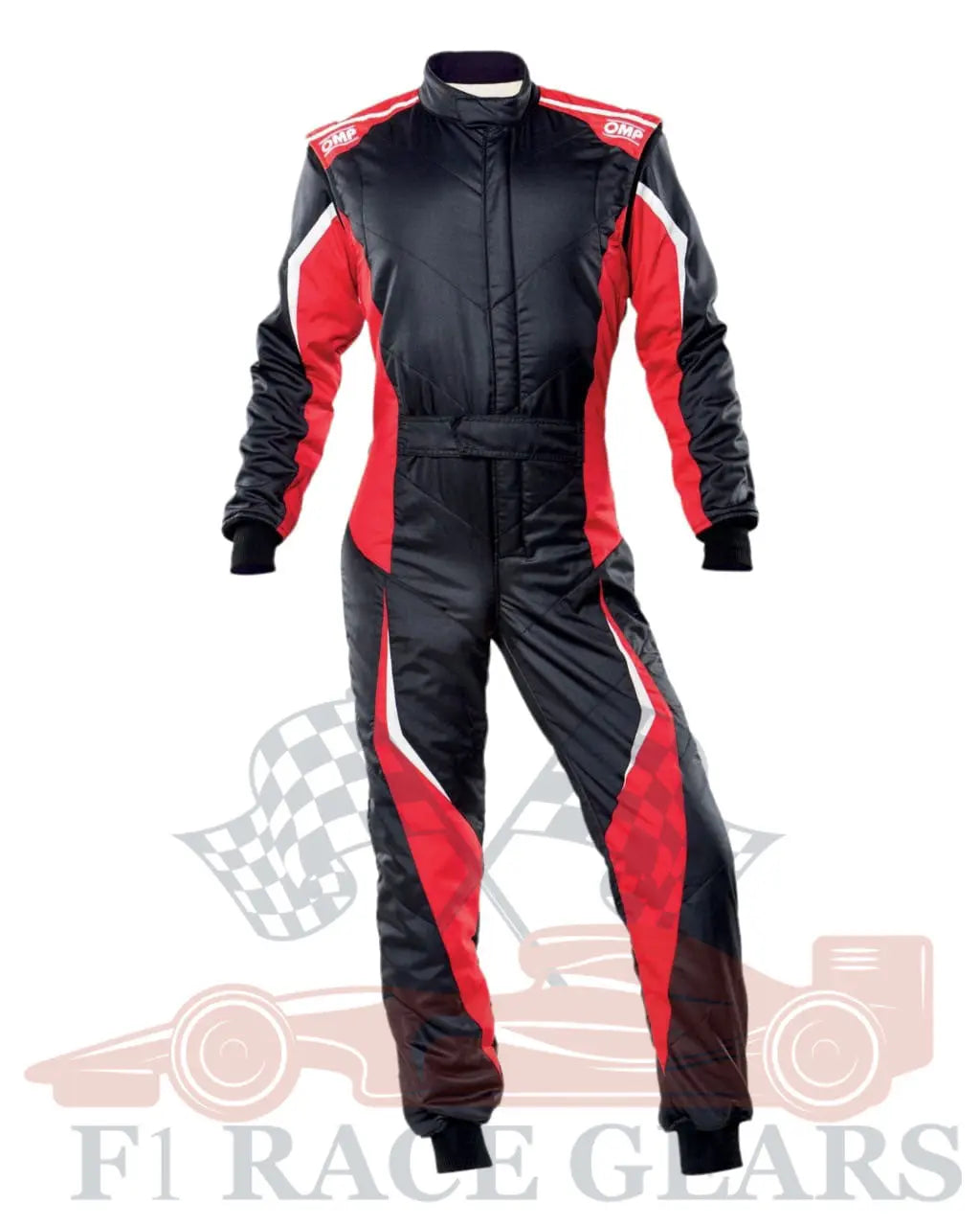 F1 Go kart embroidery OMP tecnica evo replica kart race suit, black red white My Store