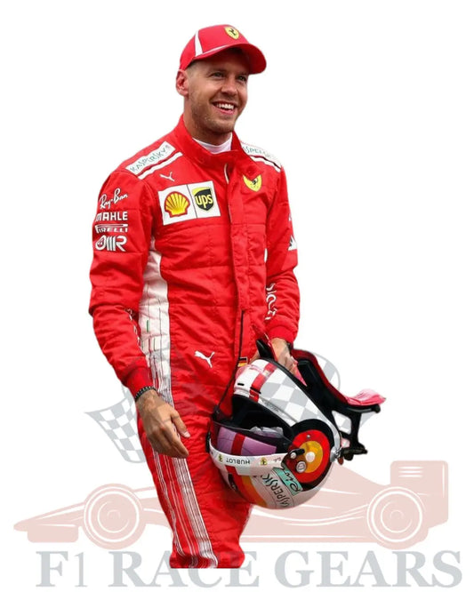 F1 Sebastian vettel  worn scuderia 2018 ferrari race suit My Store