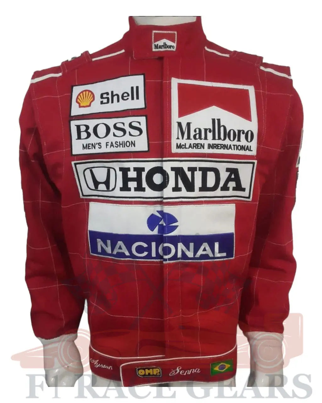 F1 ayrton senna 1991 replica embroidery patches Race jacket My Store