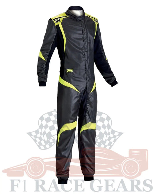 F1 go kart printed  omp one-S1 replica  race suit Black yellow My Store