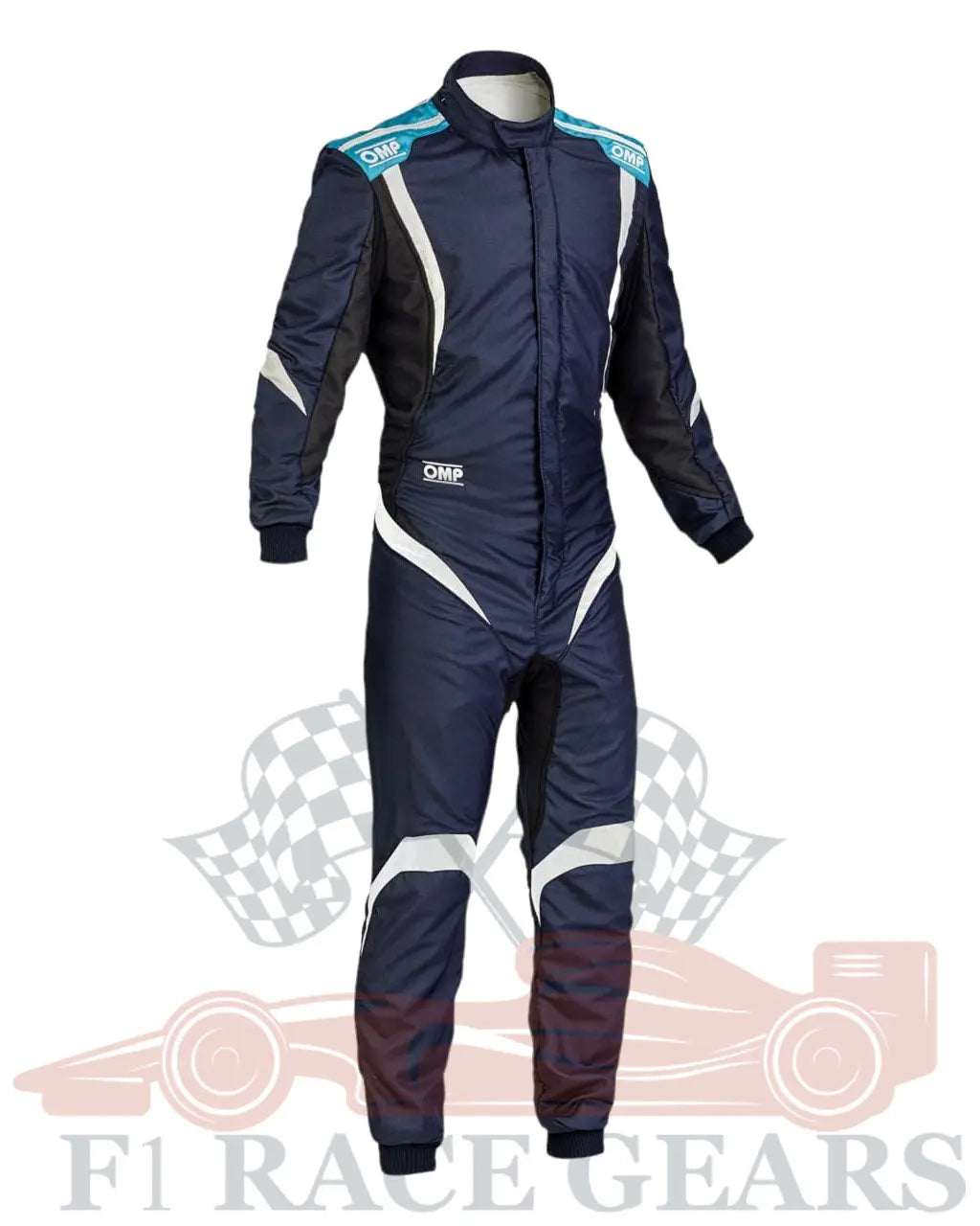 F1 go kart printed  omp one-S1 replica  race suit Navy blue white My Store