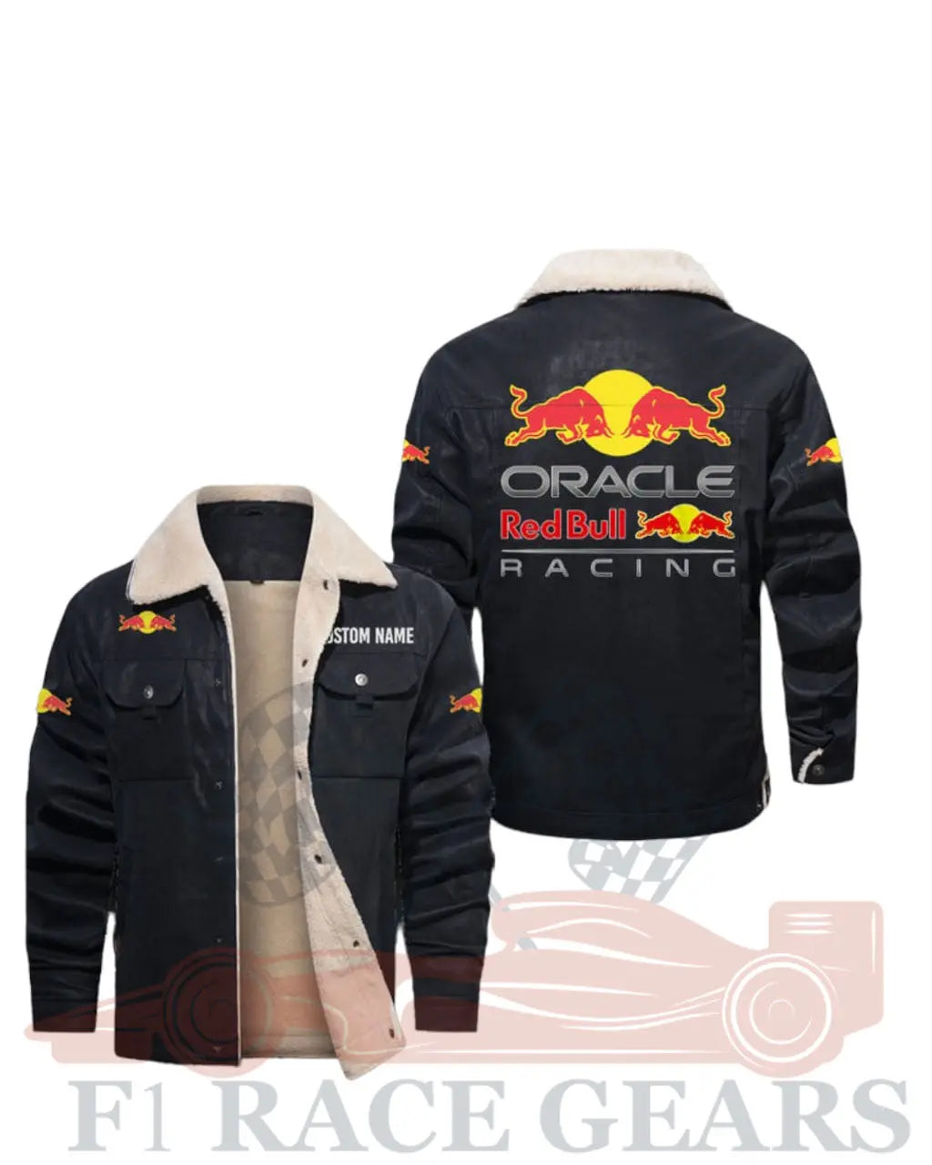 LEATHER JACKET F1 sherpa lined Leather jacket, vintage style car, motor model My Store