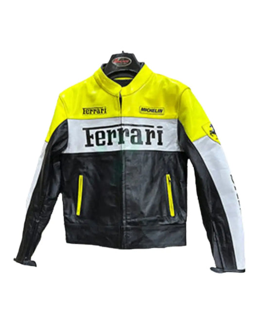 Motorbike Ferrari Leather Jacket Premium Handcrafted Durable My Store