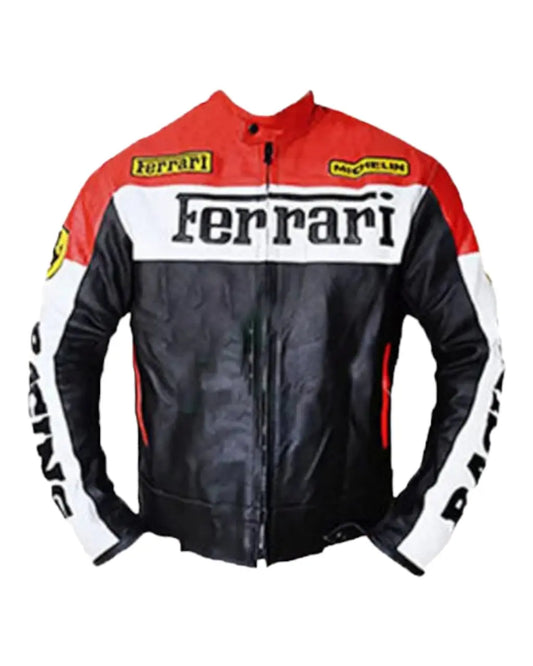 Motorbike Ferrari Leather Jacket Premium Handcrafted Durable My Store