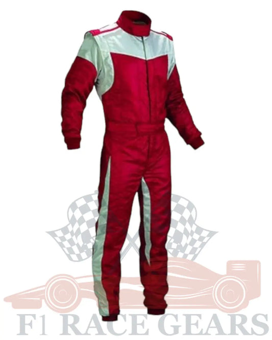 Sfi fire proof 1 Lear flame retardant go kart race suit Red white My Store