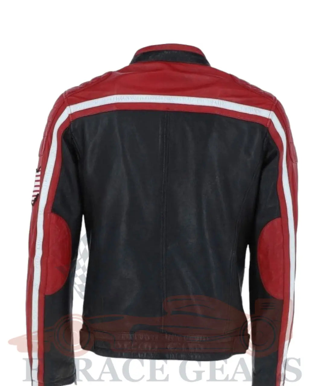 Mens Leather Biker Jacket Black/red: Bravo My Store